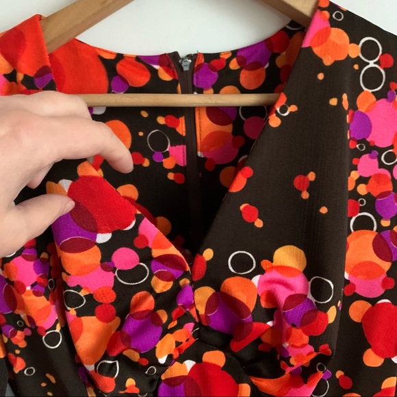 Vtg Maxi Dress Handmade Long Sleeves Multicolored - Picture 8 of 16